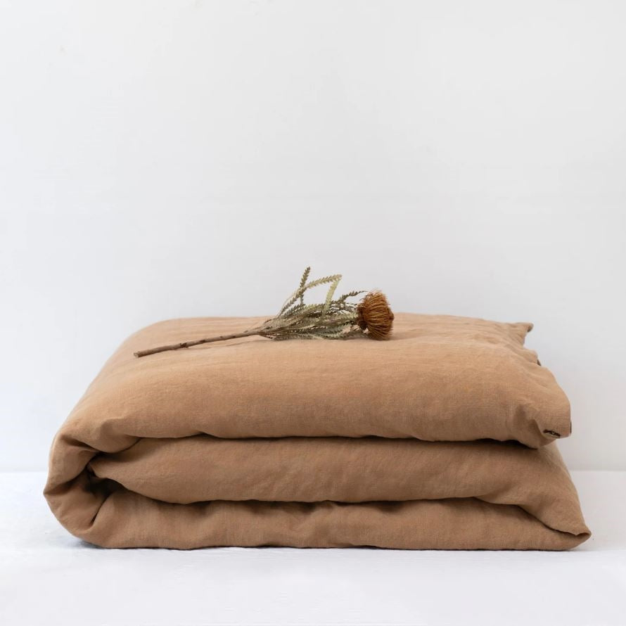Leinen-Bettbezug Camel online kaufen
