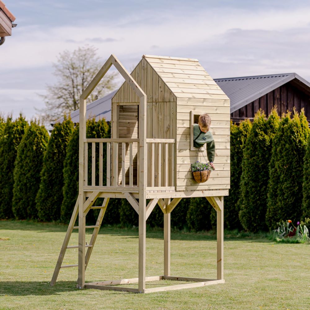 Outdoor XL-Spielhaus Holz mit Leiter, günstig online kaufen