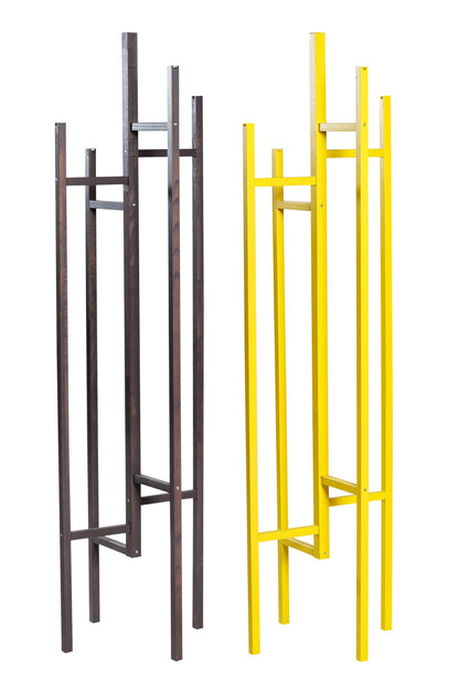 Garderobenständer EIGEN in der Farbe Gelb und GRau aus Buche massiv, freigestellt, Design von Leonhard Pfeifer, Hersteller: Woodmann