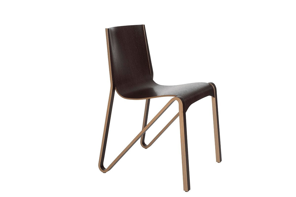 Esszimmerstuhl ZESTY in Wenge mit sichtbaren hellen Schichtholzkanten