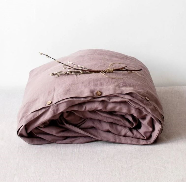 Hochwertiger Bettbezug aus 100% Leinen Ashes of Roses in skandinavischem Stil des litauischen Herstellers Linen Tales