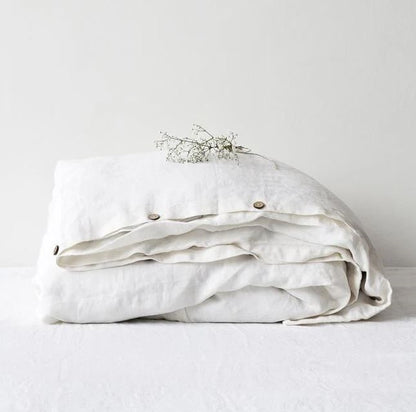 Hochwertiger Bettbezug aus 100% Leinen Weiß in skandinavischem Stil des litauischen Herstellers Linen Tales