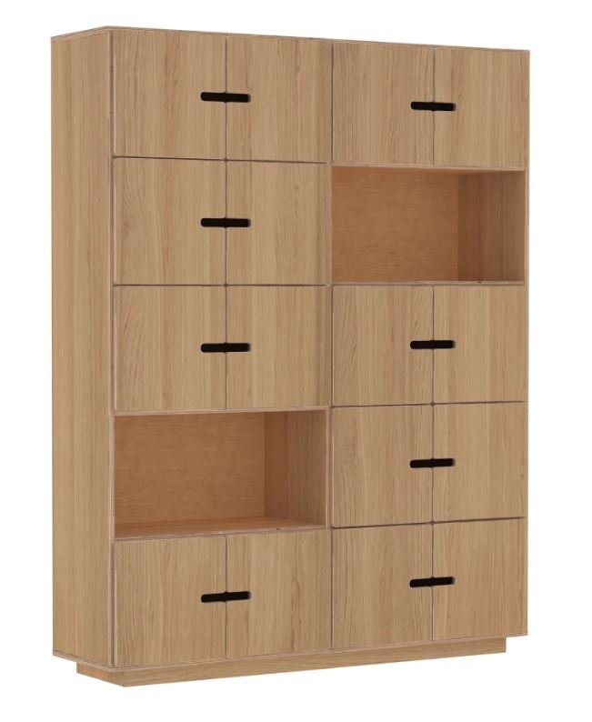Highboard PIX 4x5 in Eiche furniert, freigestellt