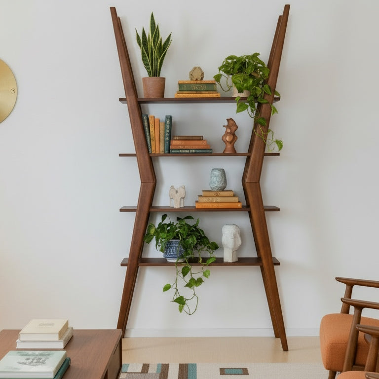Regal AMBER X aus massiver Kiefer mit Pflanzen und Büchern, Hersteller: Duck Woodworks