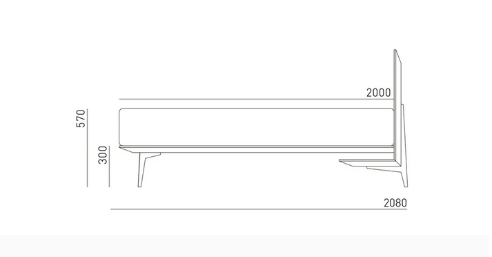 Maße Designer-Doppelbett Moretta des lettischen Möbelherstellers Mint Furniture