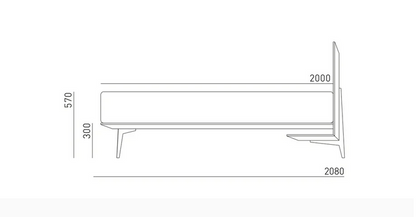 Maße Designer-Doppelbett Moretta des lettischen Möbelherstellers Mint Furniture