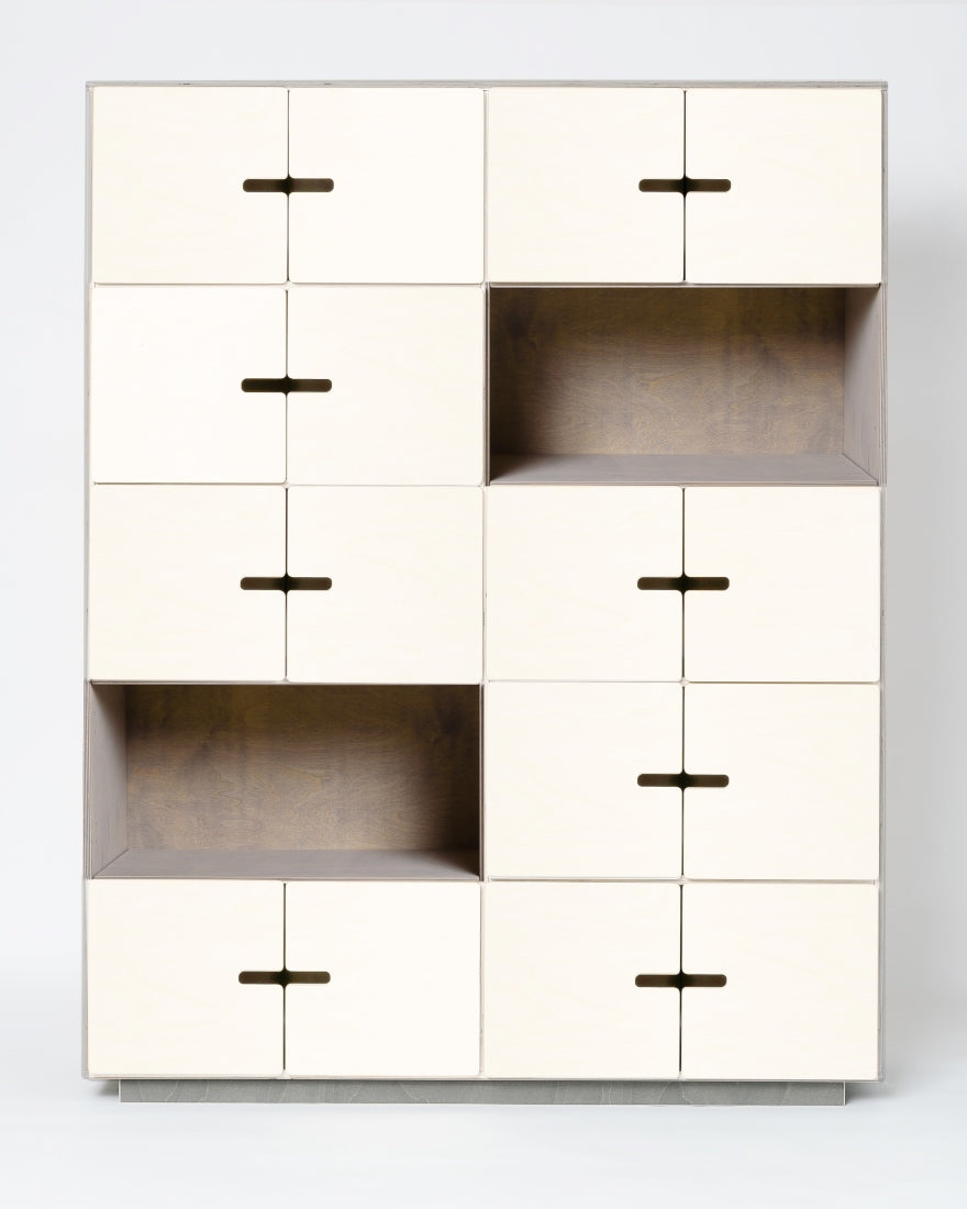 Highboard PIX 4x5 in Weiß, freigestellt; Hersteller: Radis