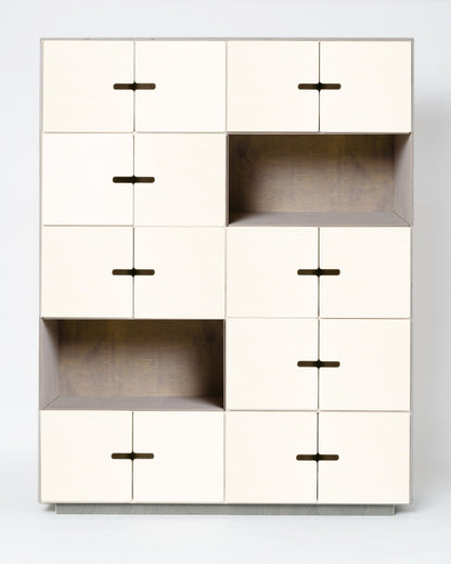 Highboard PIX 4x5 in Weiß, freigestellt; Hersteller: Radis