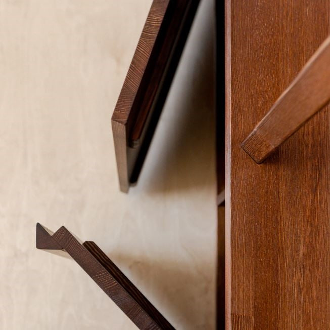 Detailansicht der geöffneten Boxen von oben von Regal AMBER Base aus massivem Kiefernholz, Hersteller: Duck Wookworks