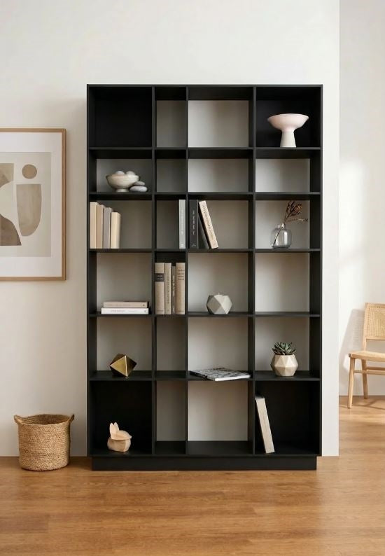Regal GRID 6 x 4 schwarzes Valchromat des estnischen Herstellers Radis
