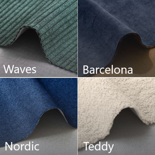 Stoff für Sitzsack XXL von Slowdown: Die Stoffe Waves, Barcelona, Nordic und Teddy
