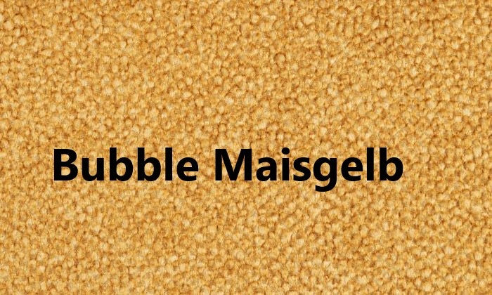 Veloursstoff Bubble in Farbe Maisgelb aus 100% Polyester mit Bouclé-Textur für Polstermöbel