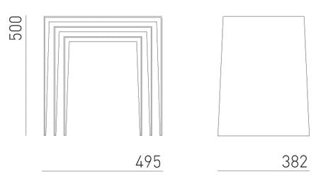 Maße Beistelltisch ULDIS in skandinavischem Design von Mint Furniture