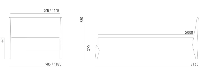 Bett MINT 90 / 110 cm breit - noor disain