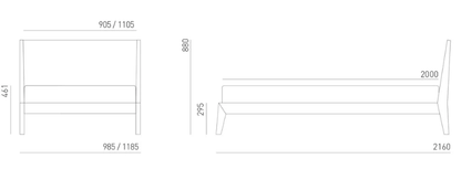 Bett MINT 90 / 110 cm breit - noor disain