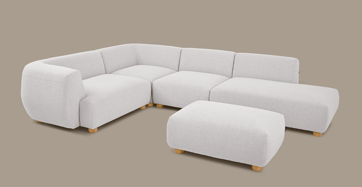 CAVA Modular Ecksofa 325 + Polsterhocker - noor disain