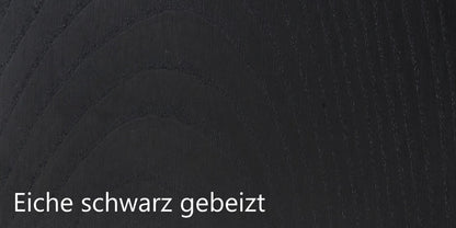 Produktmuster Holz Eiche schwarz gebeizt für Massivholzmöbel des lettischen Herstellers Mint Furniture
