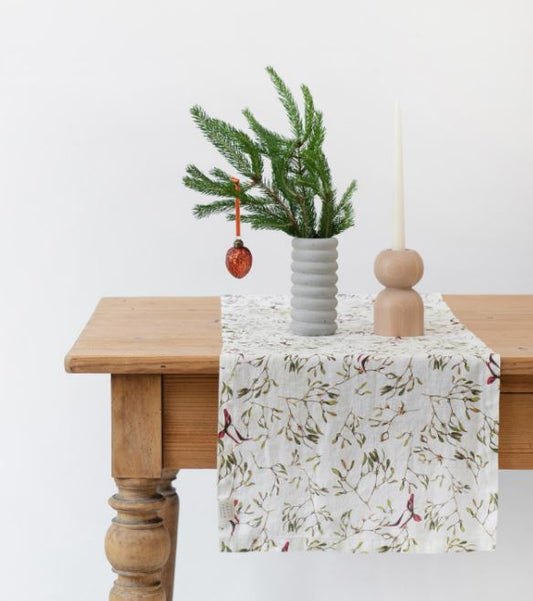 Für Weihnachten: Leinen - Tischläufer für die Festtafel