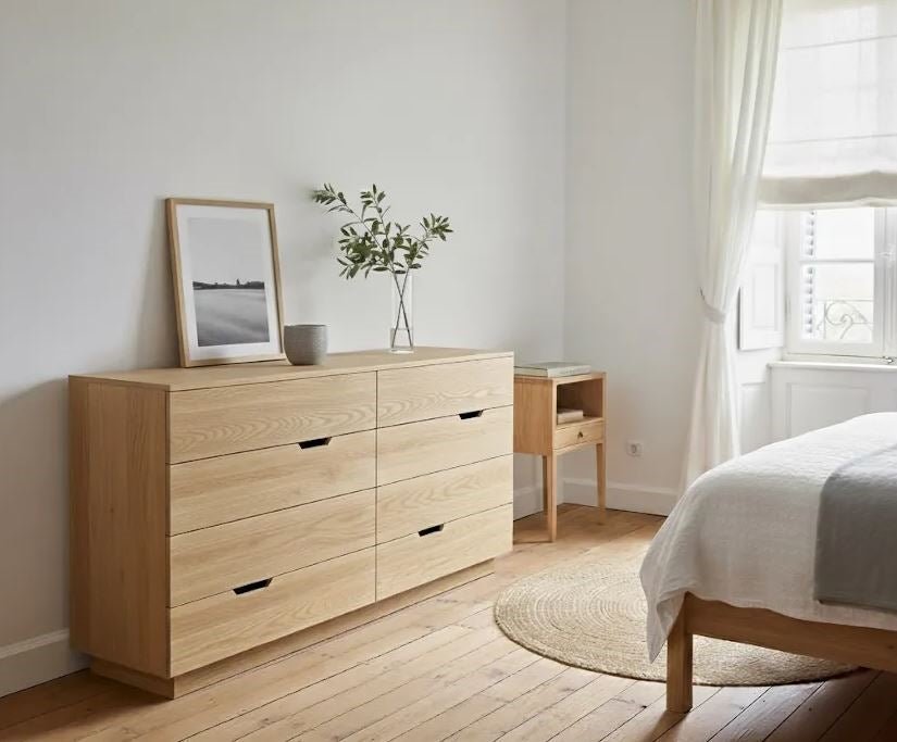 Kommode HUH groß, 8 Schubladen, Skandi-Design