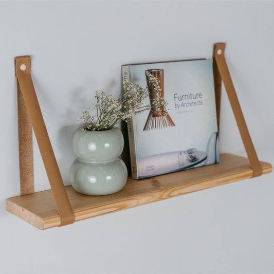 Lederriemenregal Juris 70 cm in skandinavischem Design vom Hersteller leg&go 
