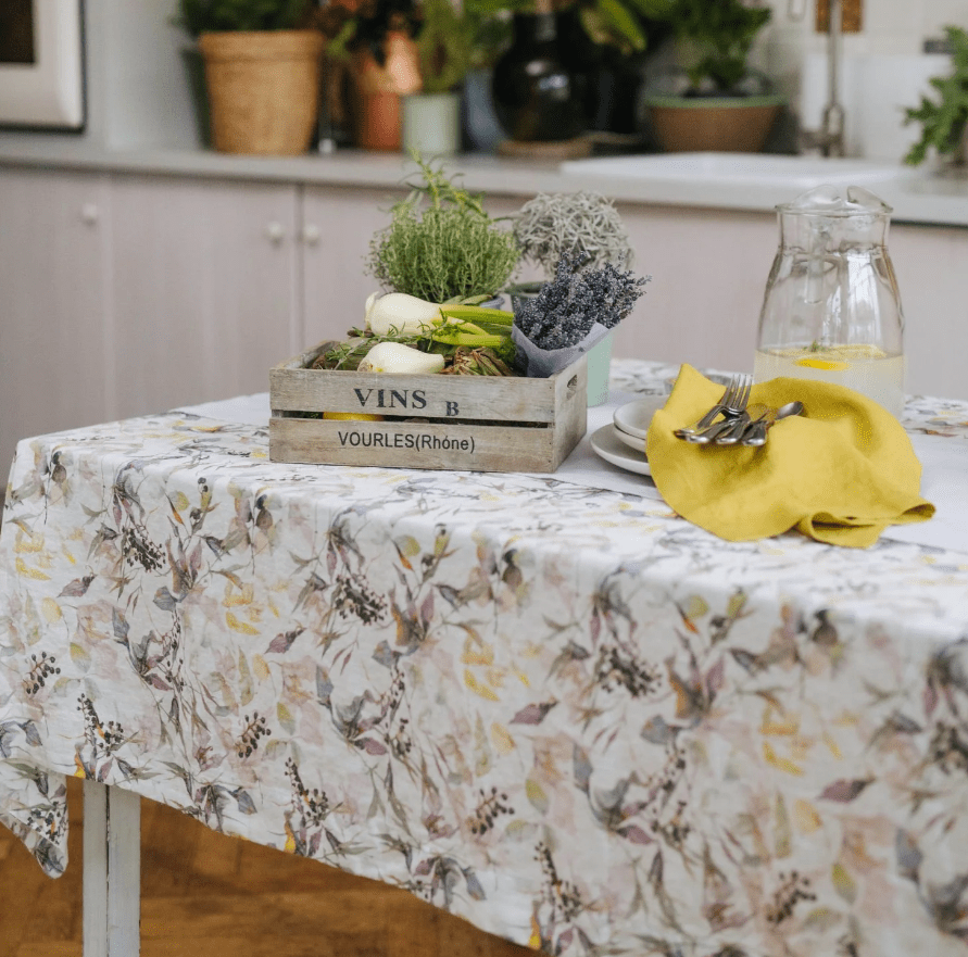 Tischdecke aus Leinen, handgefertigt online kaufen