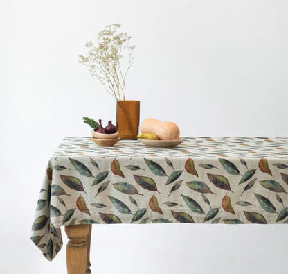 Tischdecke aus 100 % Leinen Herbst-Dekor