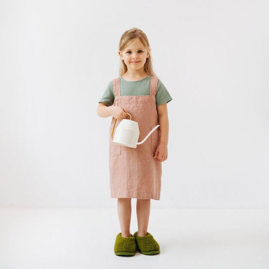Leinenschürze Pinafore für Kinder in Café Creme vom Hersteller Linen Tales