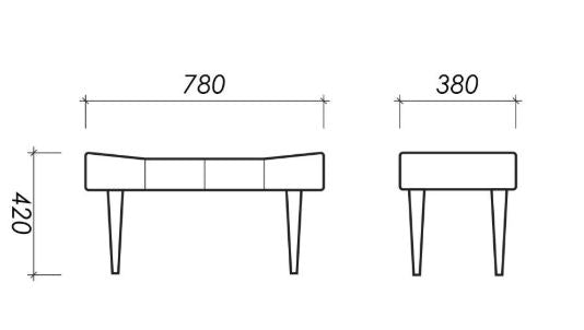 Maße Polsterhocker FREY in skandinavischem Design von Oot-Oot