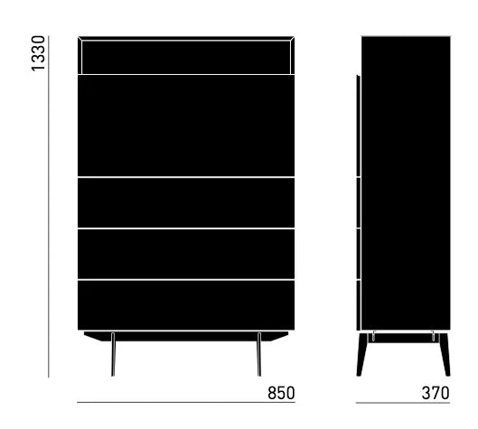 Maße von Sekretär Rombi im skandinavischen Design des lettischen Herstellers Mint Furniture