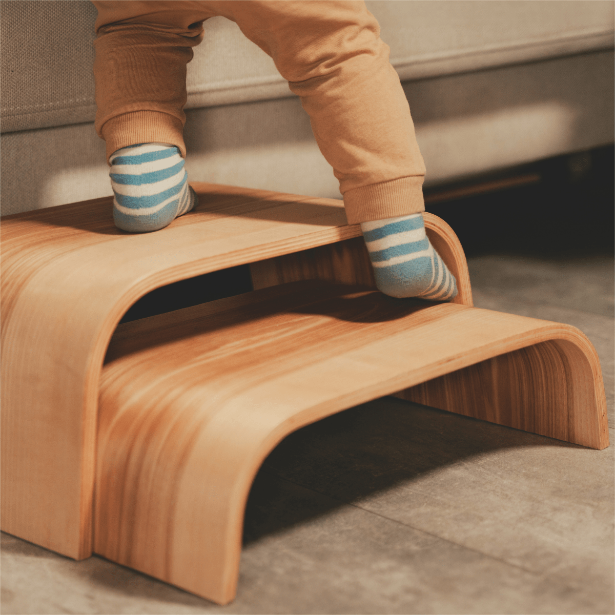 Tritthocker - Set aus Holz zweiteilig - noor disain