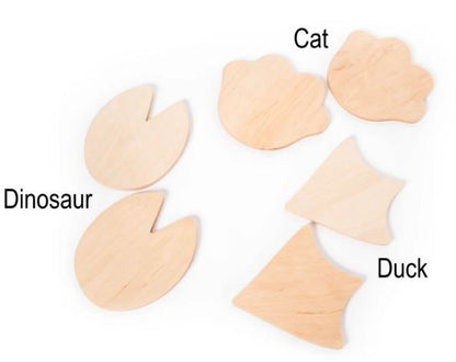Formen Trittsteine aus Holz am Seil für Kinder vom lettischen Hersteller Duck Woodworks