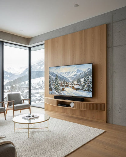 TV-Sideboard FLOATY CURVED Eichenfurnier des estnischen Herstellers Radis