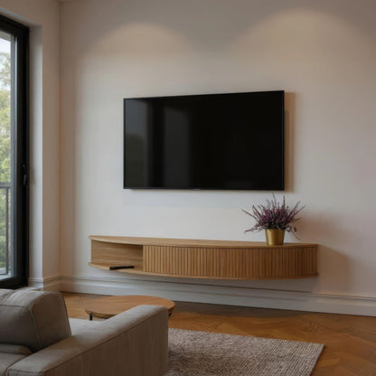 TV-Sideboard FLOATY CURVED Eichenfurnier des estnischen Herstellers Radis