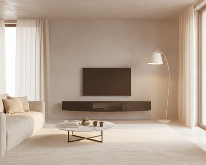 TV-Sideboard FLOATY CURVED Forescolor schwarz des estnischen Herstellers Radis