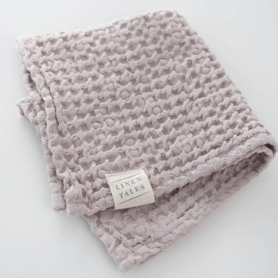 Detail Waffelpiqué-Handtuch, Leinen-Baumwoll-Stoff des litauischen Herstellers Linen Tales
