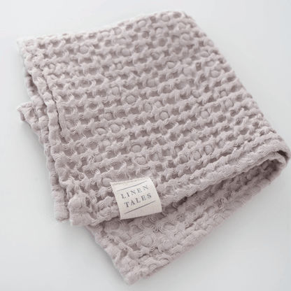 Detail Waffelpiqué-Handtuch, Leinen-Baumwoll-Stoff des litauischen Herstellers Linen Tales