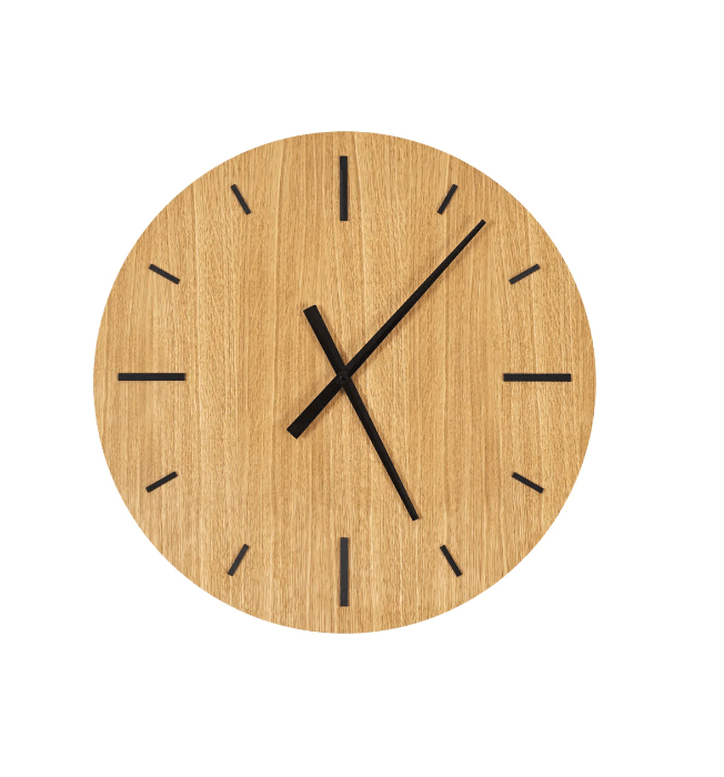 Wanduhr TAIM in drei verschiedenen Gröen mit Zifferblatt aus Eichenfurnier, Hersteller: Radis