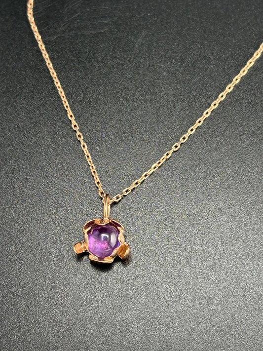 Zarte Kette BLOSSOM mit lila Amethyst - Anhänger