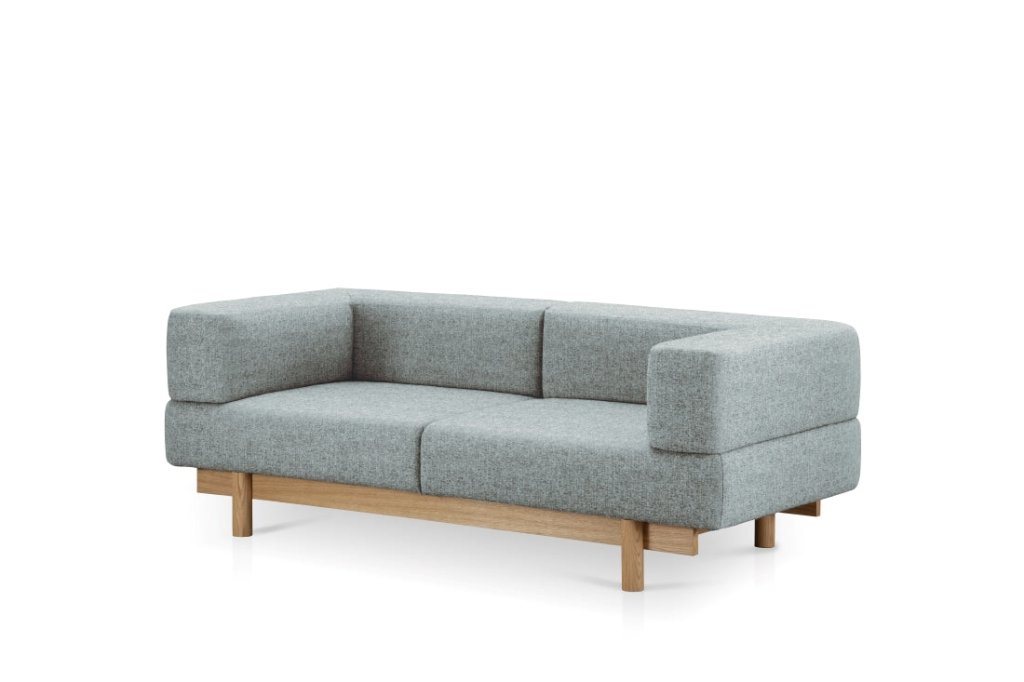 Zweisersofa ALCHEMIST, Stoff: Granola Blau, des litauischen Herstellers Emko