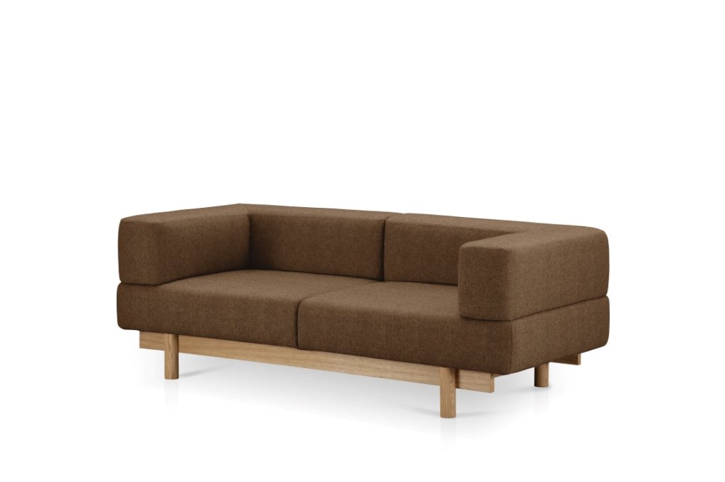 Zweisersofa ALCHEMIST, Stoff: Camira Braun, des litauischen Herstellers Emko