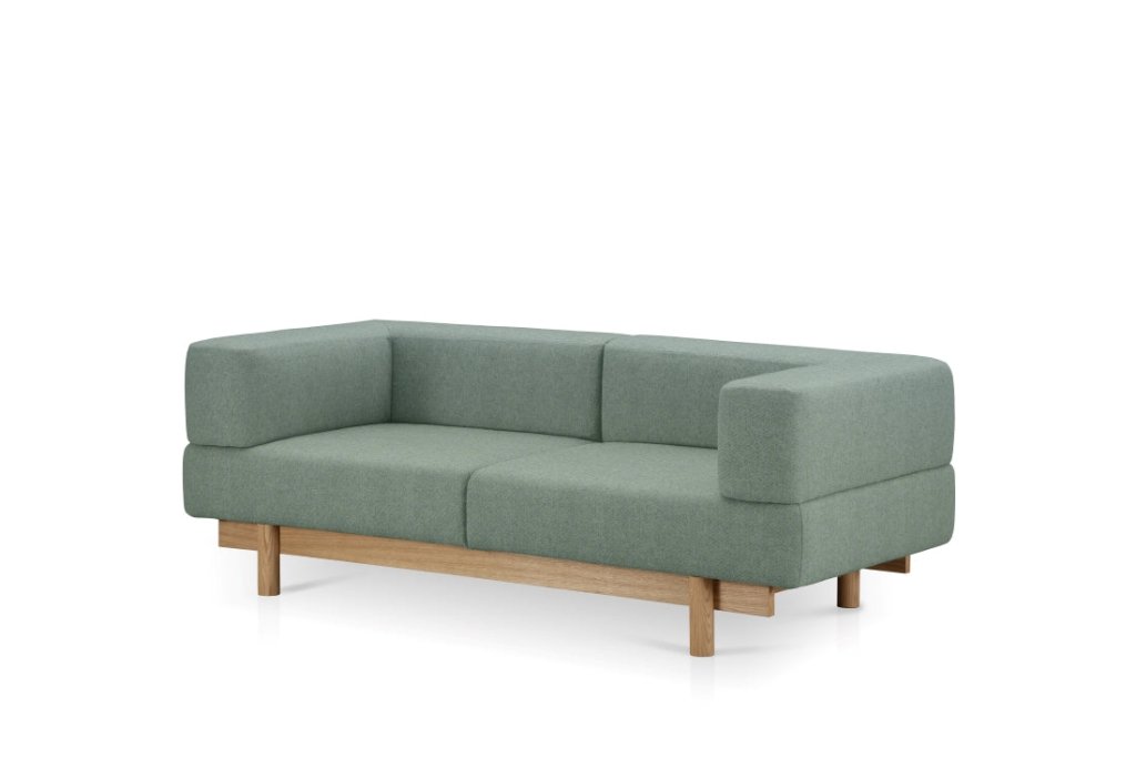 Zweisersofa ALCHEMIST, Stoff: Granola Blau, des litauischen Herstellers Emko